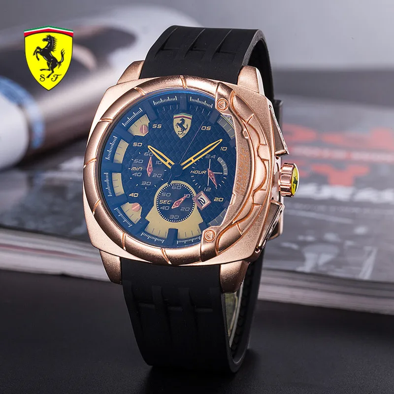 

SCUDERIA FERRARI Men's Watch Luxury Brand Clock Quartz Men Watches Multifunctional Military Stop Watch Glowwatch 737849511