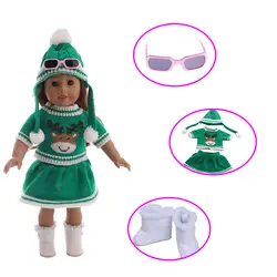 Лидер продаж, 2 цвета, кукольная одежда, свитер + юбка + шляпа, подходит для американских кукол 18 дюймов, аксессуары для детей, лучшие