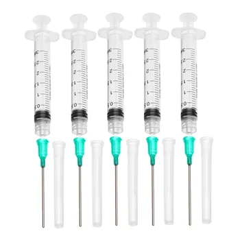 

5 Pack 3ML Dispensing Syringe With 18 Ga 1.5" Blunt Tip Needle Stainless Steel Dispense Needles For Mixing Liquid