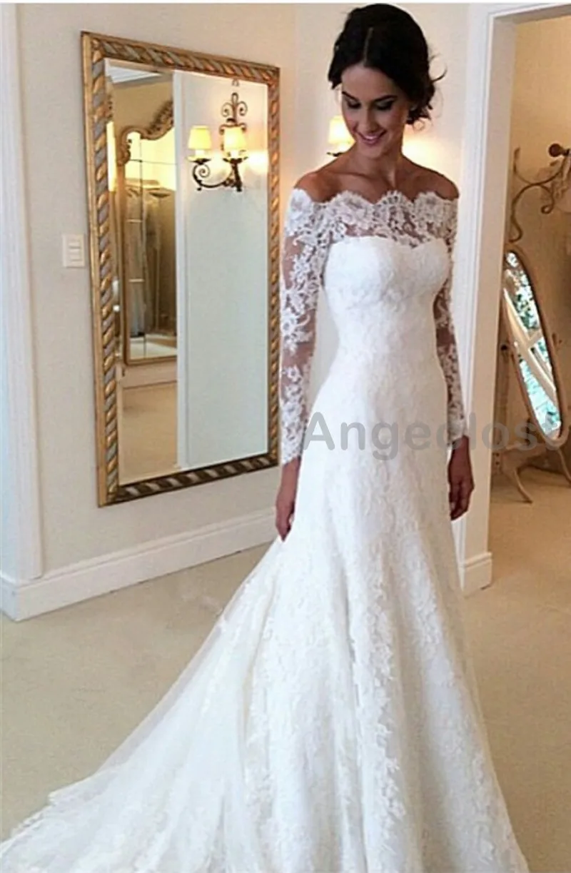 2017 Arabo Vintage Mermaid Pizzo Abiti Da Sposa Scollo a Barca Maniche  Lunghe Appliques Plus Size Abiti Da Sposa Vestidos De Noiva|vestido de  noiva|vestido de noiva plusde noiva - AliExpress