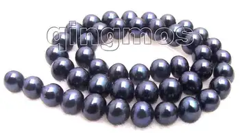 

SALE Big 10-11mm high quality Black natural Freshwater pearl Loose Beads 14"-los122 Wholesale/retail Free ship
