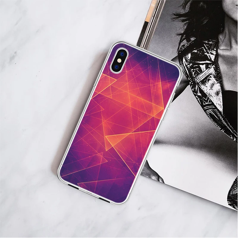 Абстрактный геометрический Прозрачный чехол для телефона iPhone XR X 6 6S 7 8 Plus 5