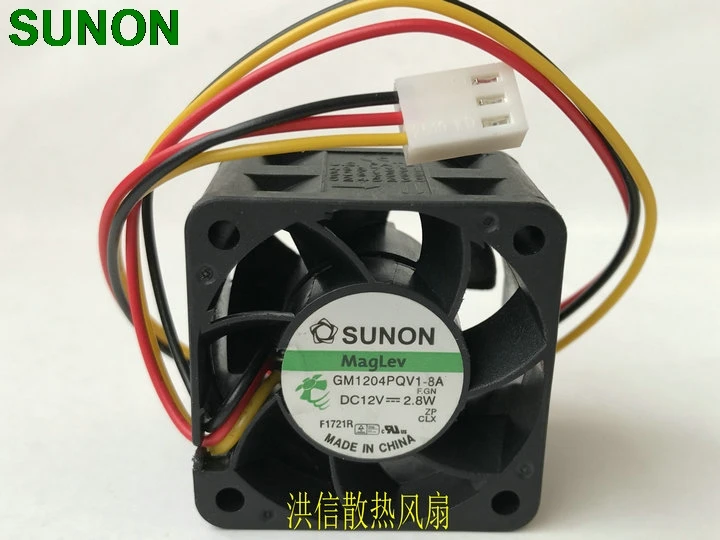 Sunon GM1204PQV1-8A 12V 2.8W 4CM 4028 3-line 1U 2U server fan 9200rpm 14CFM sunon mf75251v1 q000 g99 server square fan dc 12v 2 7w 3 wire