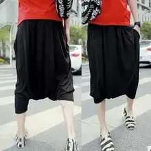 27-44! Для мужчин одежда летние тонкие мужчины штаны-шаровары Капри Новинка свободные брюки певица костюмы