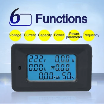 

New LCD Digital With Backlight Power Meter Monitor Voltmeter Ammeter Durable 1pc
