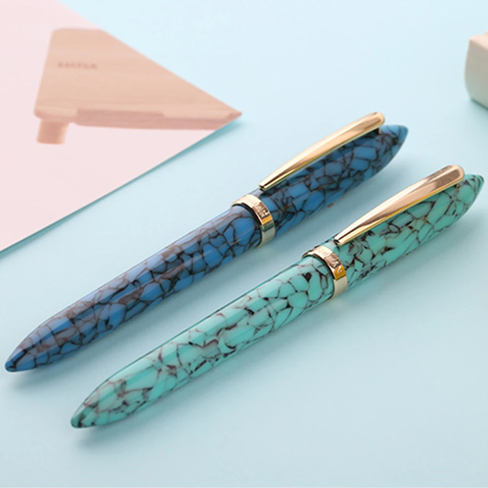 

Marbling Fountain Pen Office School Students Smooth Writing Portable Refillable Fine Nib Gift Acrylic Resin 0.38/ 0.5mm