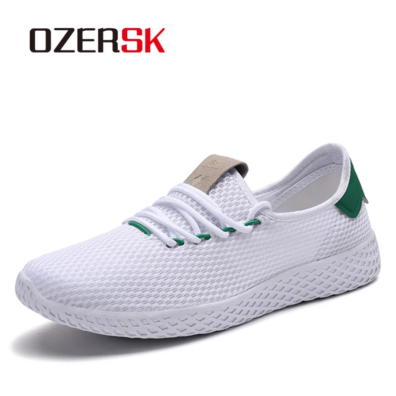 

OZERSK Summer Shoes Men Air Cushion Shock Absorption Mesh Breathable Men's Casual Shoes Lace Up Fashion Sneakers Male Shoes