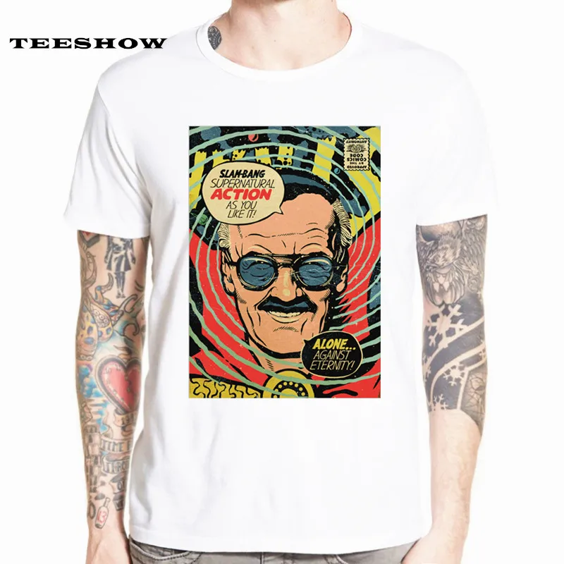 Stan Lee Classic Print T-Shirt Men Women Short Sleeve O-Neck Harajuku Tshirt Boy Marvel Comics Superhero T Shirt HCP4536 Stan Lee Classic Print T-Shirt Men Women Short Sleeve O-Neck Harajuku Tshirt Boy Marvel Comics Superhero T Shirt HCP4536