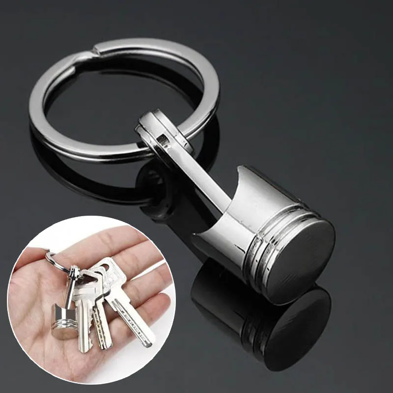 Fancy Metal Piston Car Styling Keychain Keyfob Engine Fob Key Chain Ring Keyring BS88 on