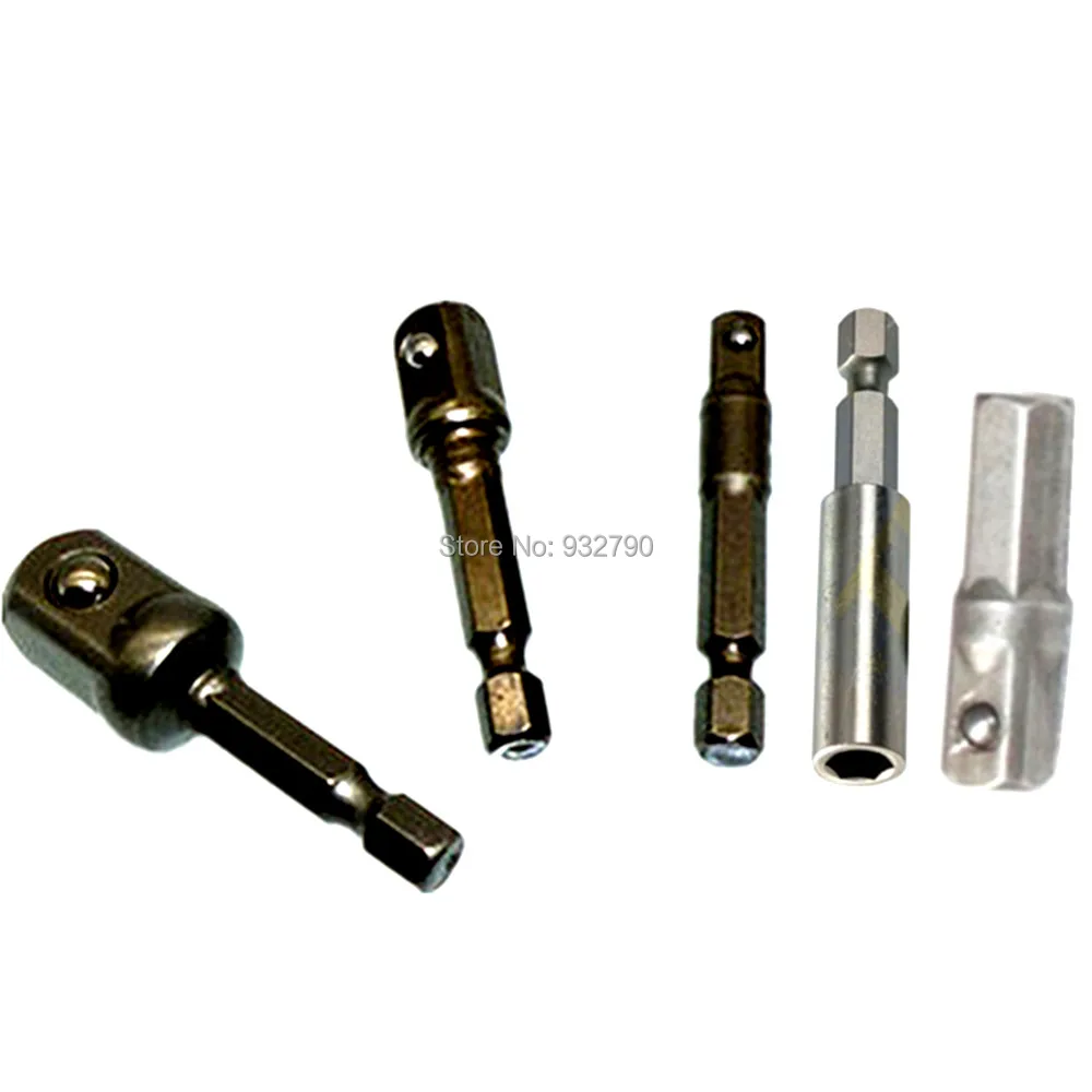 

1/4" 3/8" 1/2" Hex Square Socket Drive Adapter Extension 25mm Bit Screwdriver 60mm Quick Release Magnetic Screwdriver Bit Holder