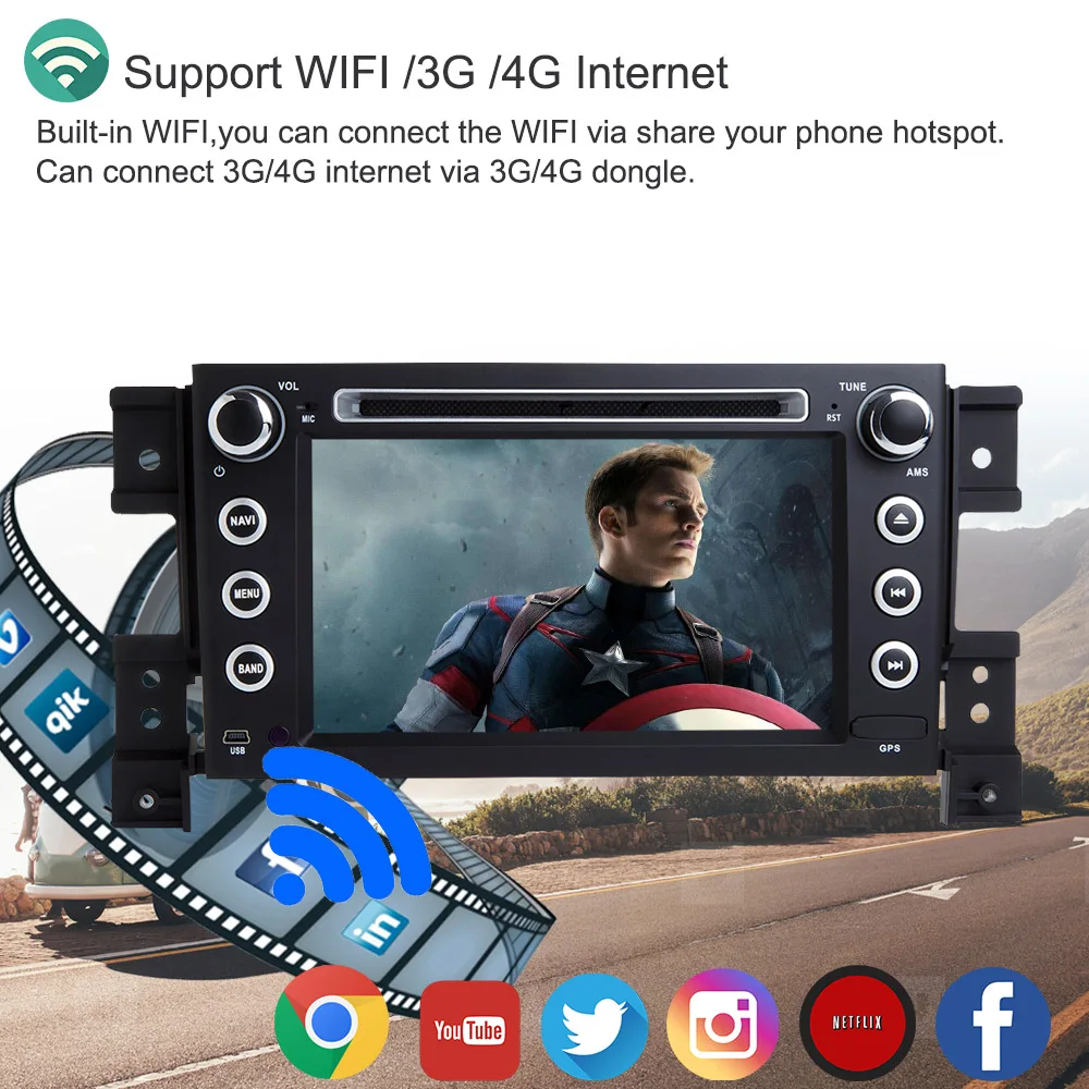 Discount Support Apple Carplay Android9.0 Car DVD GPS Multimedia Player For Suzuki Grand Vita 2005-2010 Auto radio Navigation Stereo 3
