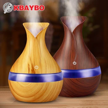 

KBAYBO 300ml USB Wood Grain Electric Aroma Essential Oil Diffuser LED Lights Ultrasonic Air Humidifier Aroma Diffuser for Home