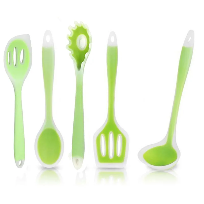 1PC Silicone Slotted Turner/ Pasta Fork/Spoon/Spatula/Ladle Nonstick
Cooking Utensil Set Colorful Kitchen Gadgets Tool