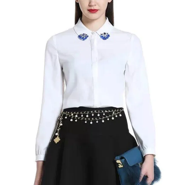 Nice Spring Ladies White font b Blouse b font Elegant Office OL font b Shirt b