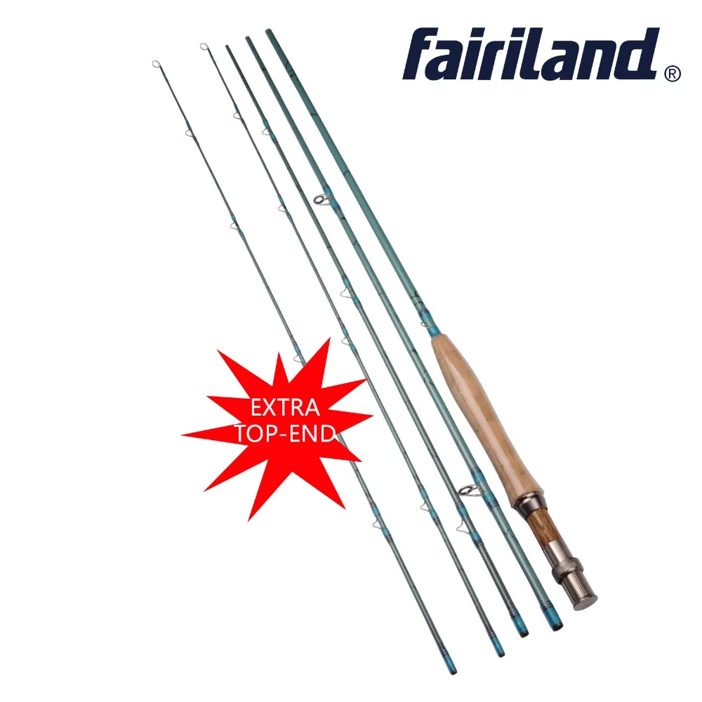 

Fly Fishing Rod w/ spare top end tip 9ft/2.7M 4 Section 3/4 Carbon Saltwater/Freshwater Fly Rod Cork Handle Aluminum Reel Seat