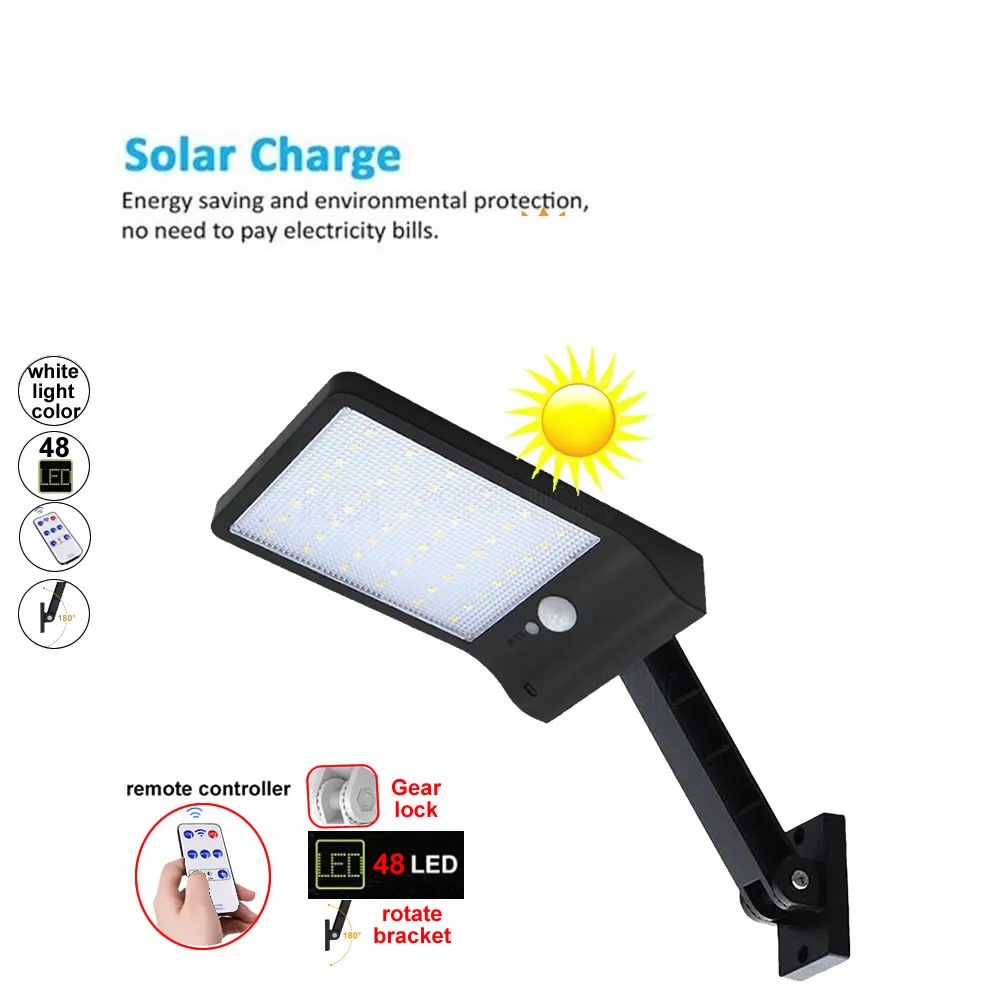 

solar street light Newest 800 LM 48 LED Outdoor Waterproof Energy Savg Street Yard Path Home Garden Security Lam Solar Lamps fo