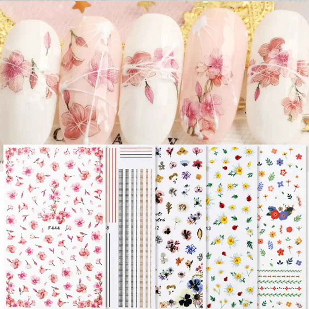 

1 Sheet Nail Sticker Peach Blossom Flower Pattern DIY Beauty Nail Tip Decal Decor Nail Art Manicure Tools