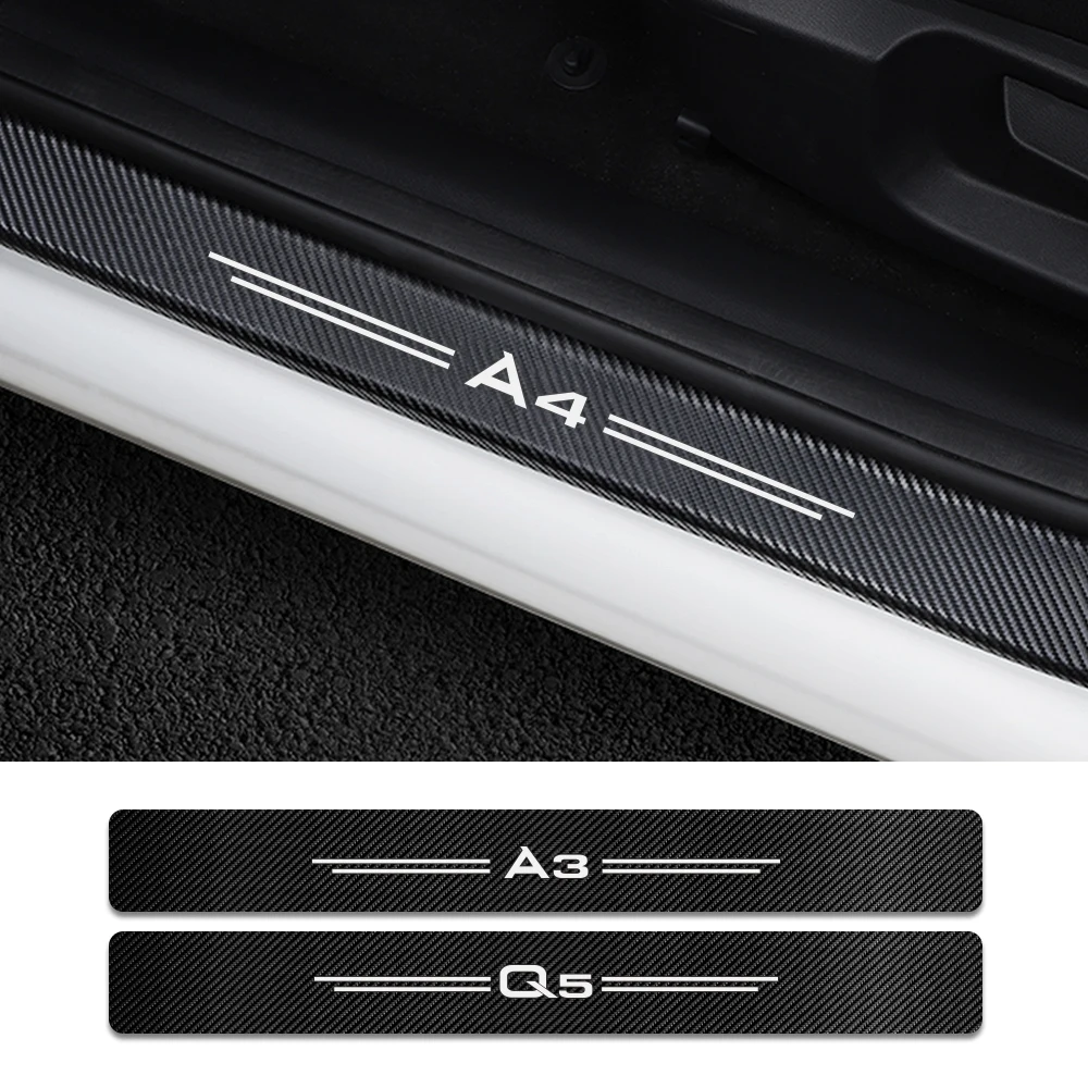 

4PCS For Audi A4 B5 B6 B7 B8 B9 A3 8P 8V 8L A5 A6 C6 C5 C7 A1 A7 A8 Q2 Q3 Q5 Q7 RS3 RS4 RS5 RS6 TT Car Door Sills Guard Stickers