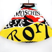 Плиссированная повседневная юбка цифровая печать