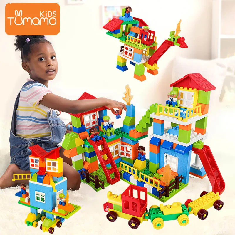 

Tumama Block DIY Building Block Compatible Legoed Duploed Blocks Multiple Changes Enlighten Bricks For Kids Educational Toys