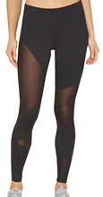 New Women Mesh Splicing Fitness Leggings High Waist Elastic Workout Clothes for Women Quick Drying Summer Slim Push Up Leggings