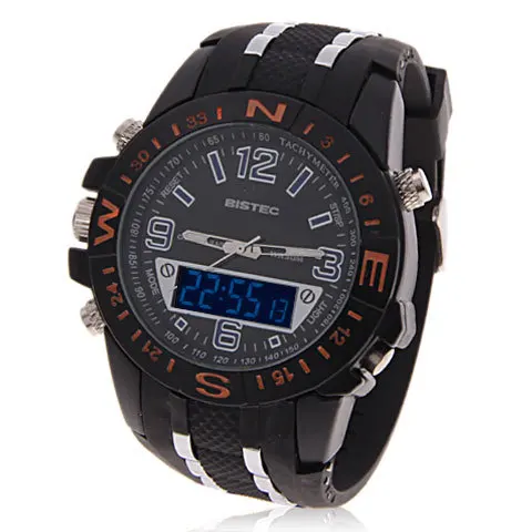 Chic Bistec R7002 Japan Movt Chronograph Sport Blue LED Watch with ...