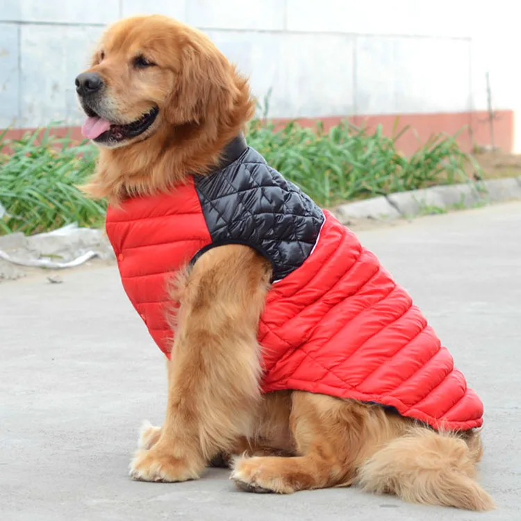 Winter Warm big large Dog Pet Clothes vest snowsuit golden retriever