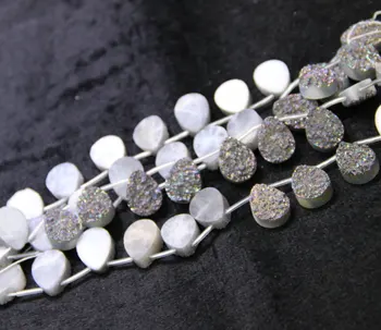 

Trending Iterm, Rainbow Titanium Druzy Agate Waterdrop Beads Pendants, Drusy Agate Quartz Teardrop Beads Jewelry-- Many size for