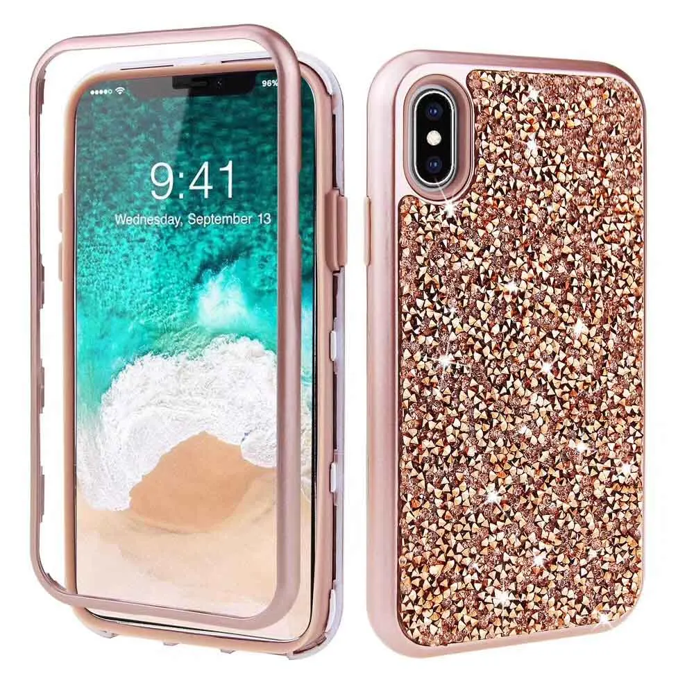 Блестящая пудра с блестками для телефона чехол iPhone 7 6 S 8 Plus X 10 XR XS Max покрытие