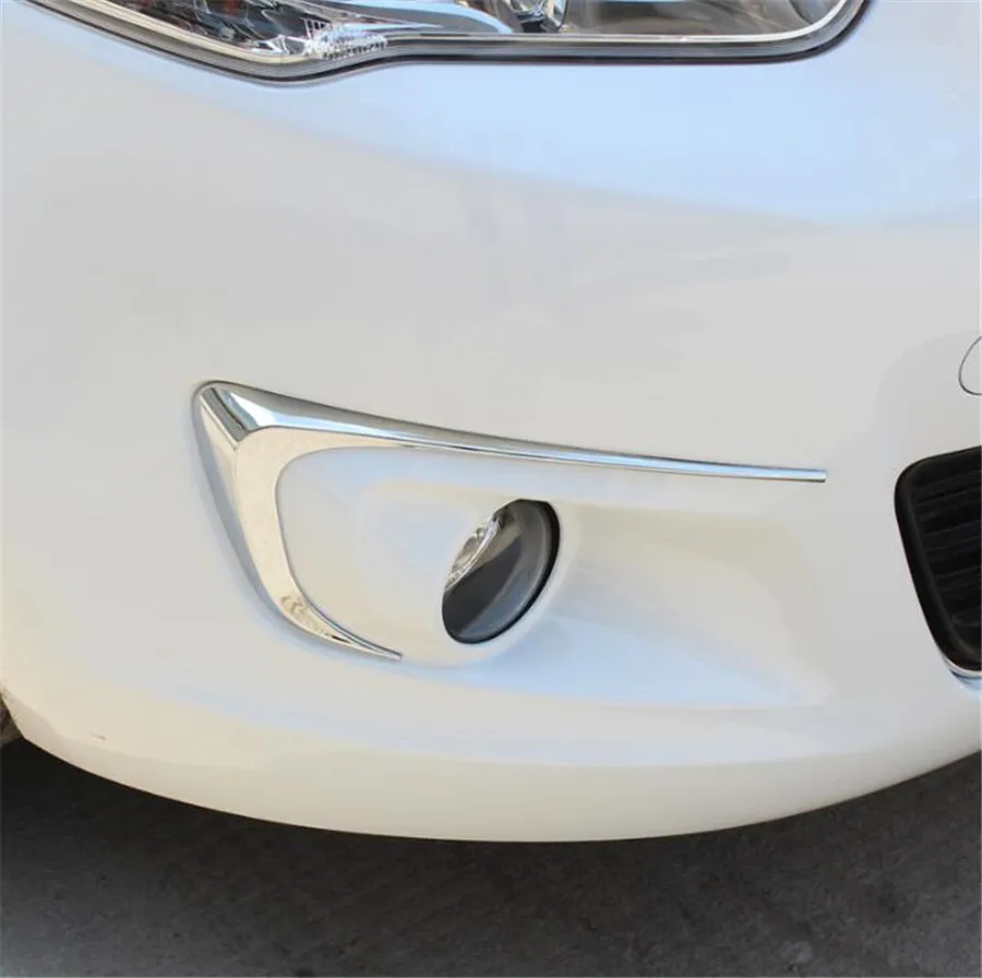 2Pcs/set Car Front Fog Light Lamp Eyebrow Trim Cover Sequins Sticker Fit For Citroen Elysee 2014 Bright Silver ABS | Автомобили и