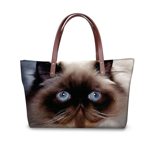 FORUDESIGNS/Сумочка для животных для женщин, Повседневная сумка через плечо, Черная 3D кошка, женская сумка, большая Женская дорожная сумка Bolsa - Цвет: H1614AL