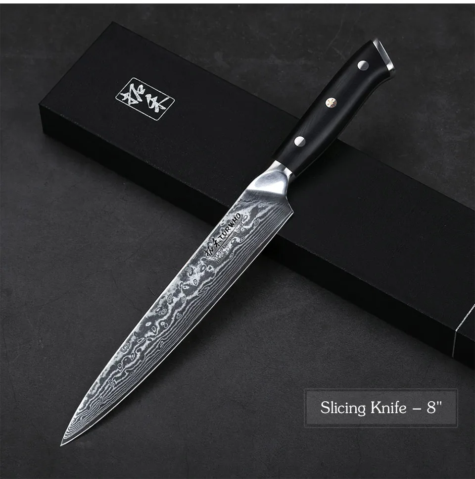 TURWHO 4 шт. набор кухонных ножей Pro 67 слоев японской дамасской стали шеф-повара сантоку нож для нарезки нож G10 Ручка кухонные инструменты