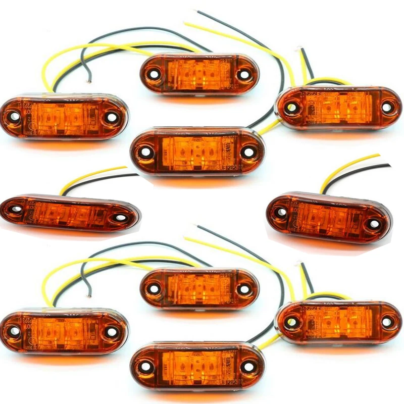 castaleca Universal 10 Pcs 12V 24V Car Truck Trailer LED Side Marker Blinker Light Bulb Signal lamp car-styling Lighting castaleca Universal 10 Pcs 12V 24V Car Truck Trailer LED Side Marker Blinker Light Bulb Signal lamp car-styling Lighting