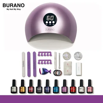

BURANO Nail Kit Dryer 36W UV LED Lamp&UV Gel Varnish Polish Top Base Coat Manicure Tool Nail Polish For Nail sets