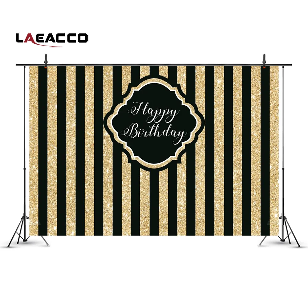 

Laeacco Glittering Black Stripes Baby Birthday Photography Backgrounds Vinyl Seamless Camera Backdrops Props For Photo Studio