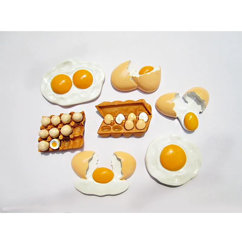 

European Hot Selling Kawaii simulation mini food egg omelette creative resin Miniature Dollhouse Decor Doll house Accessories