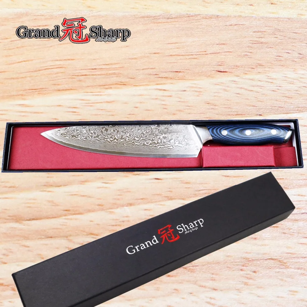 GRANDSHARP 67 слоев японский дамасский нож шеф-повара 8 дюймов VG-10 сталь Дамасские кухонные ножи G10 Ручка PRO Новинка