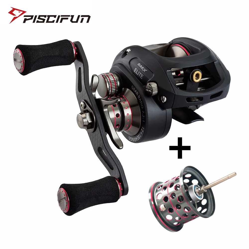

Piscifun SAEX ELITE Baitcasting Fishing Reel With Extra Spool Right Left Hand 13BB 7.3:1 167g Super Light Casting Fishing Reel