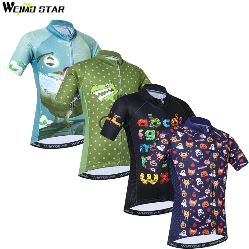 

WEIMOSTAR 2018 Kids Ropa ciclismo Summer Cycling Jersey Cartoon Maillot MTB Breathable Quick Dry Children Bike Jersey Sportwear