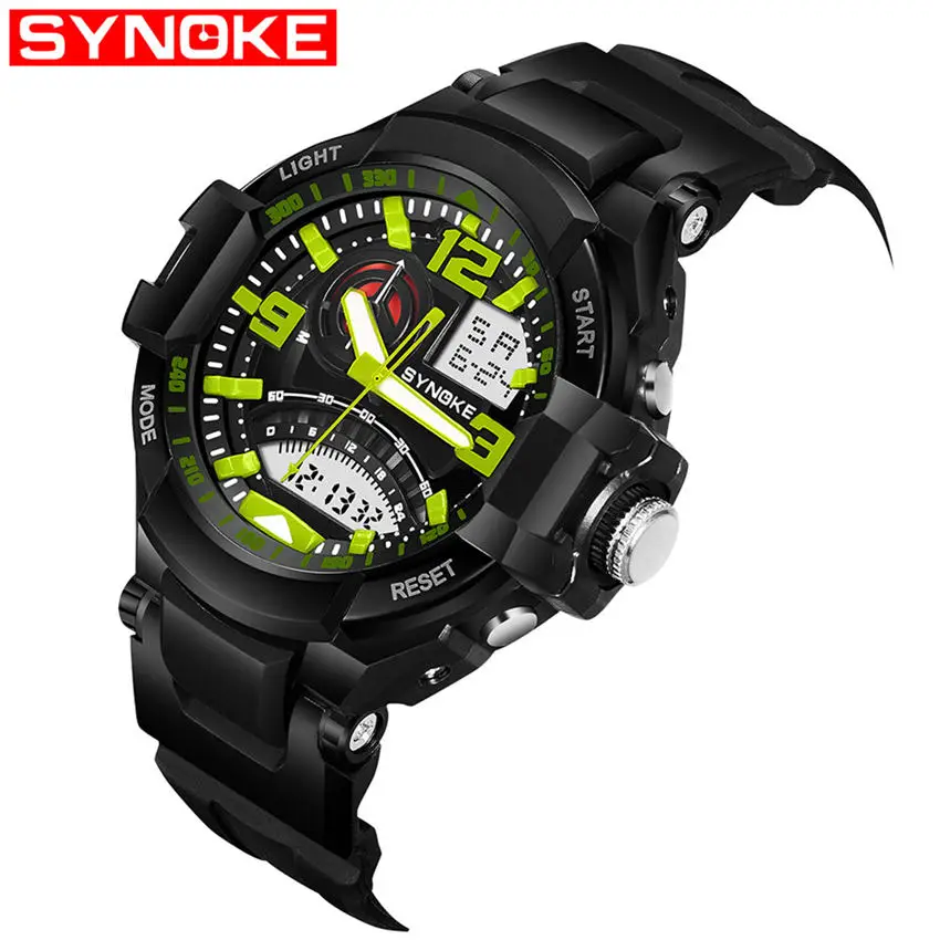 SYNOKE часы с двойным дисплеем мужские спортивные часы для улицы Reloj de deportes al aire libre Mesa de esportes ao ar livre мужские часы* A