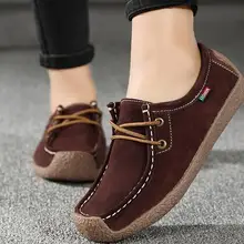 Женская обувь на плоской подошве из натуральной кожи, лоферы на шнуровке, складные Мокасины, повседневная женская обувь с квадратным носком, женская обувь, zapatos Mujer