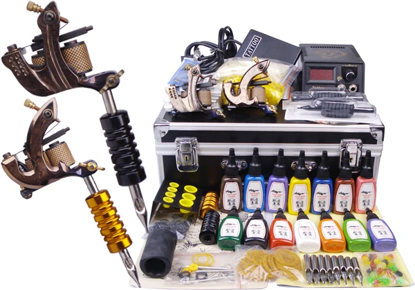 

tattoo supplies equipment permanent makeup tattoo kit cosmetic complete tattoo machine set 2 guns with carrying case box