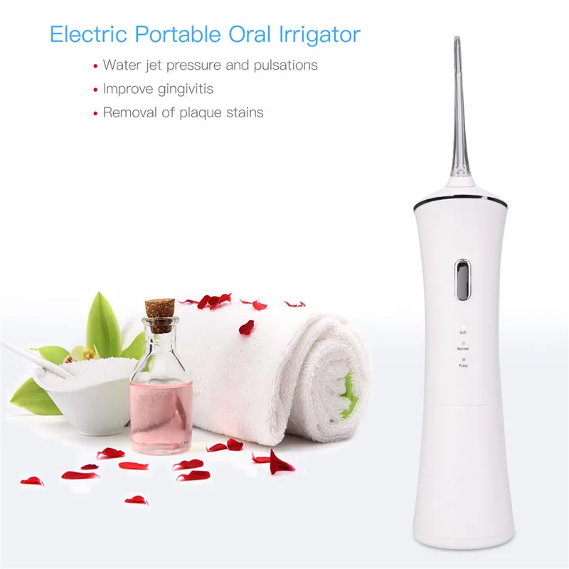 

3 Modes Portable Electric Oral Irrigator Jet Flosser USB Rechargeable Cordless Dental Water Flosser Teeth Cleaner Toothpick 46
