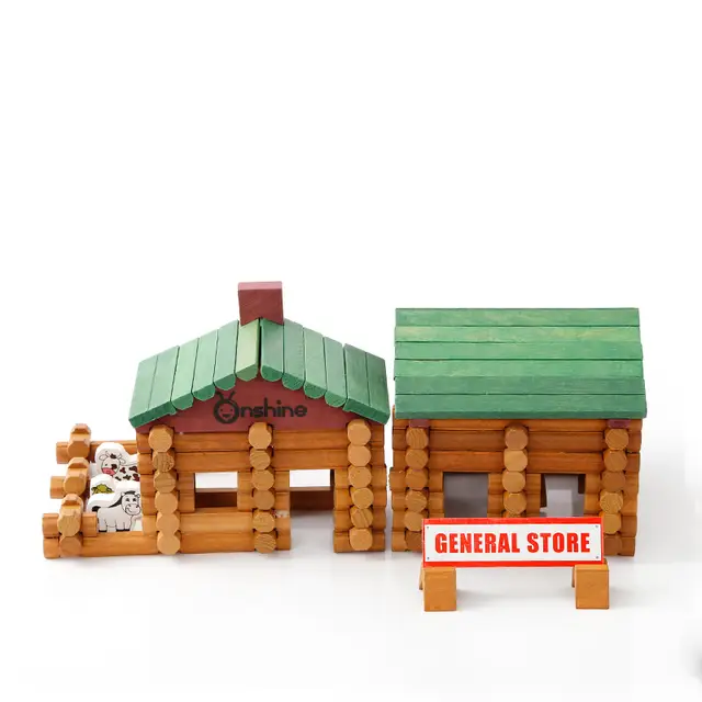 170pcs Farm And Pet Shop Log Cabin Set Log Creative Models Variety