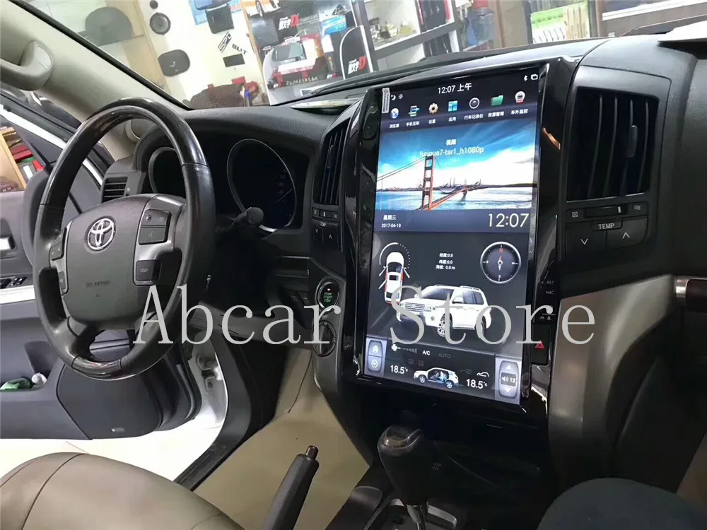 1" Tesla стиль Android 8,1 PX6 HDMI Автомобильный dvd-плеер gps навигация для Toyota LAND CRUISER LC200 2008- радио ips стерео