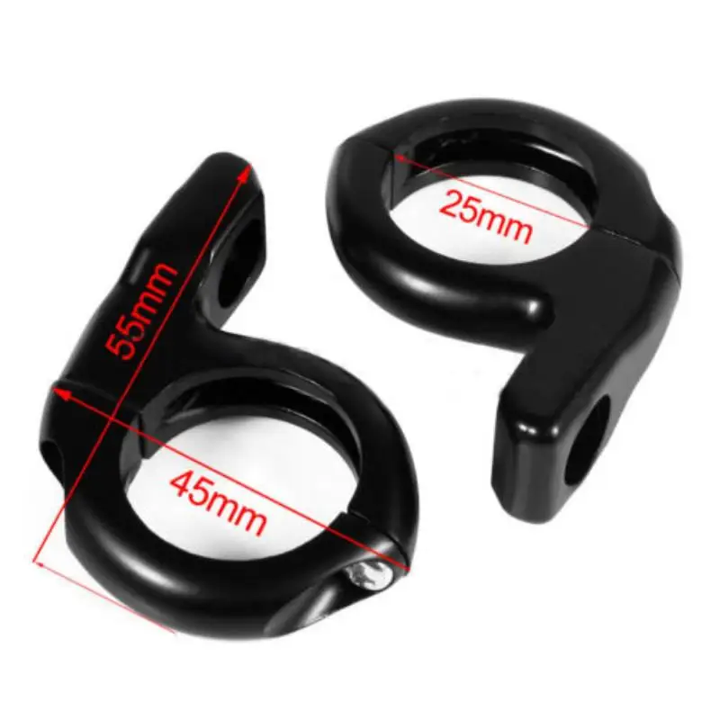 Mayitr Black 1 inch 25mm Metal Turn Signal Light Handlebar Clamp On Mirrors Adapter Mount for Motorcycle ATV