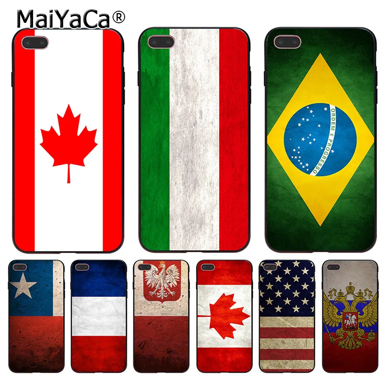 MaiYaCa страна Америка Канада Бразилия Россия флаг Coque чехол для телефона для iphone 11 Pro XR XS Max 8 7 6 6S Plus X 5 5S SE