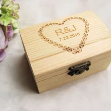 Персонализированные деревянная свадьба кольцо окно custom ваши имена и даты дерево подносителя колец