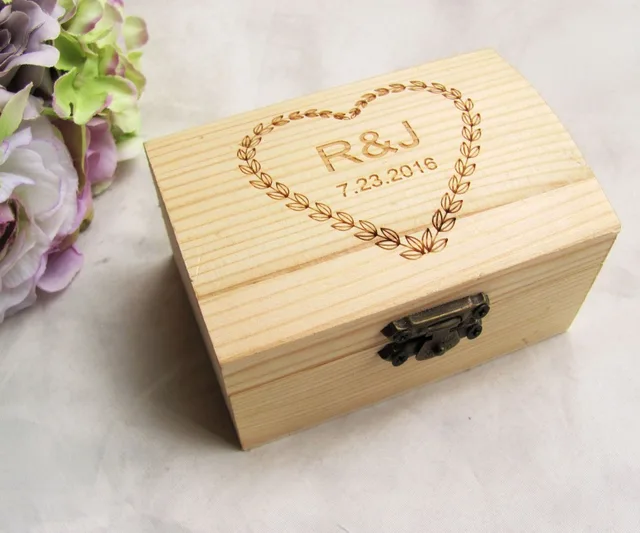 personalized wooden wedding ring box custom your names and date wood ring bearer - Wedding Ring Boxes personalized wooden wedding ring box custom your names and date wood ring bearer - Wedding Ring Boxes