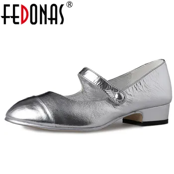 

FEDONAS New Fashion Pumps Mary Jane Silver White Party Wedding Shoes Woman Thick Heels Spring Summer New Shoes Female Pumps